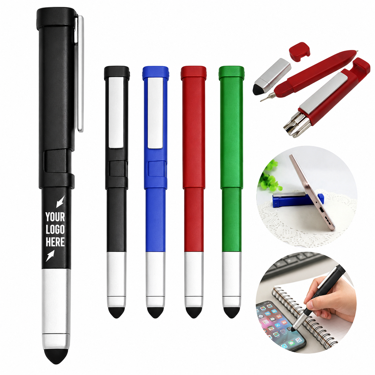 6-In-1 Multifunction Ballpoint Pen With Stylus
