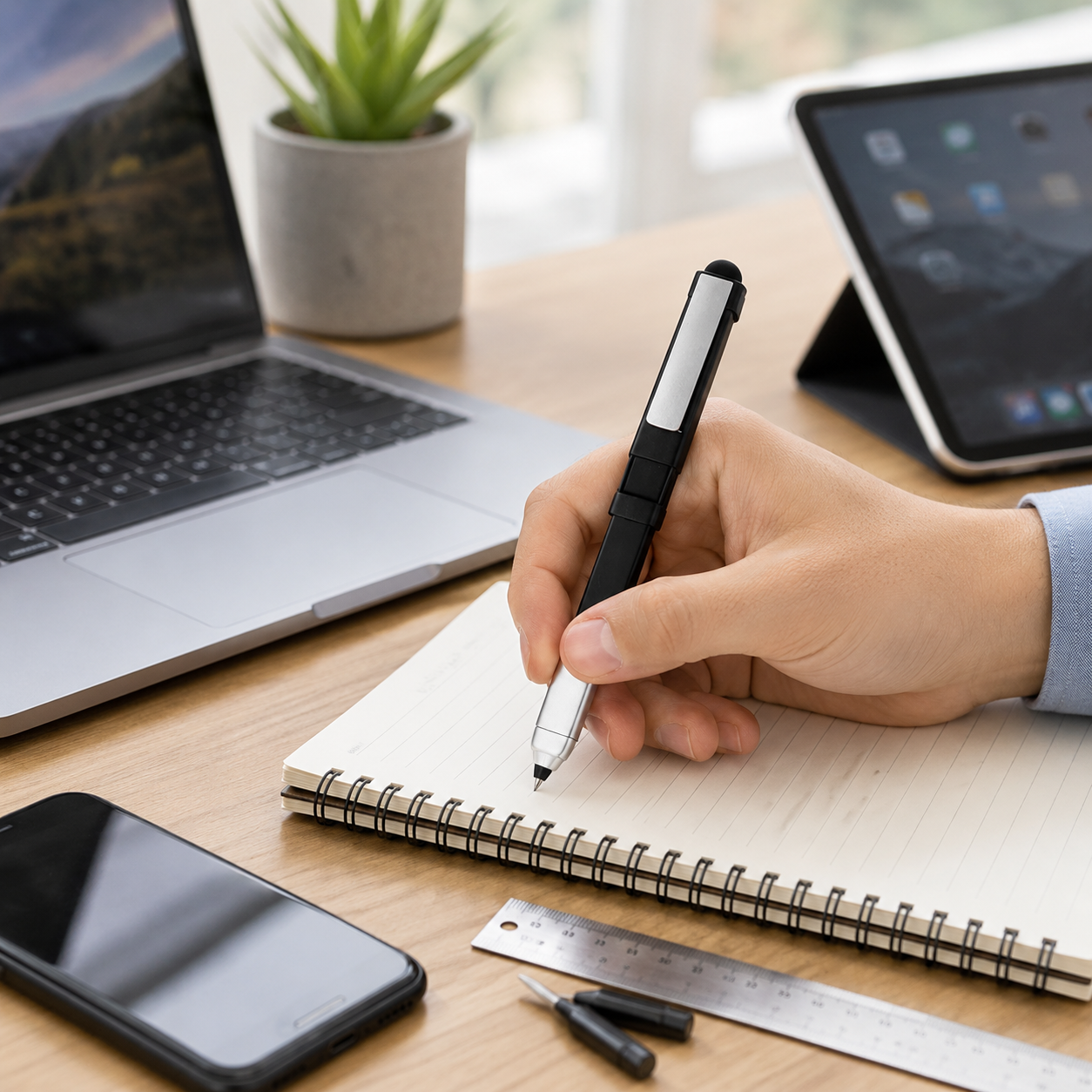 6-In-1 Multifunction Ballpoint Pen With Stylus