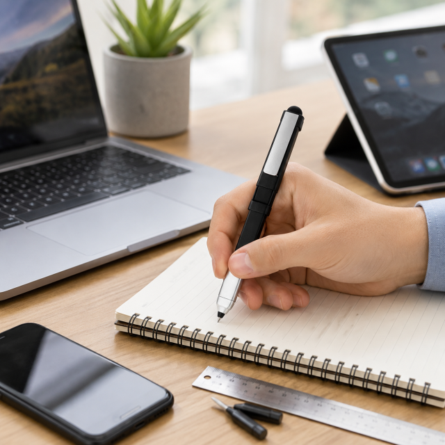 6-In-1 Multifunction Ballpoint Pen With Stylus