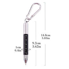 6-in-1 Metal Carabiner Multi-Tool Pen
