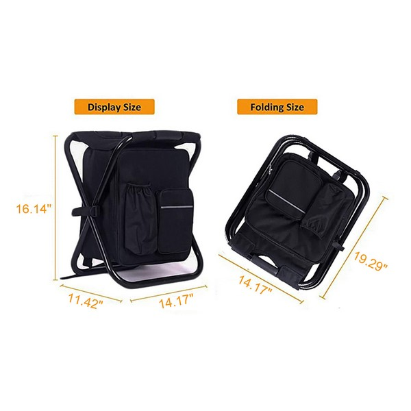 600D Oxford Folding Stool Backpack Cooler Bag
