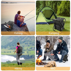 600D Oxford Folding Stool Backpack Cooler Bag