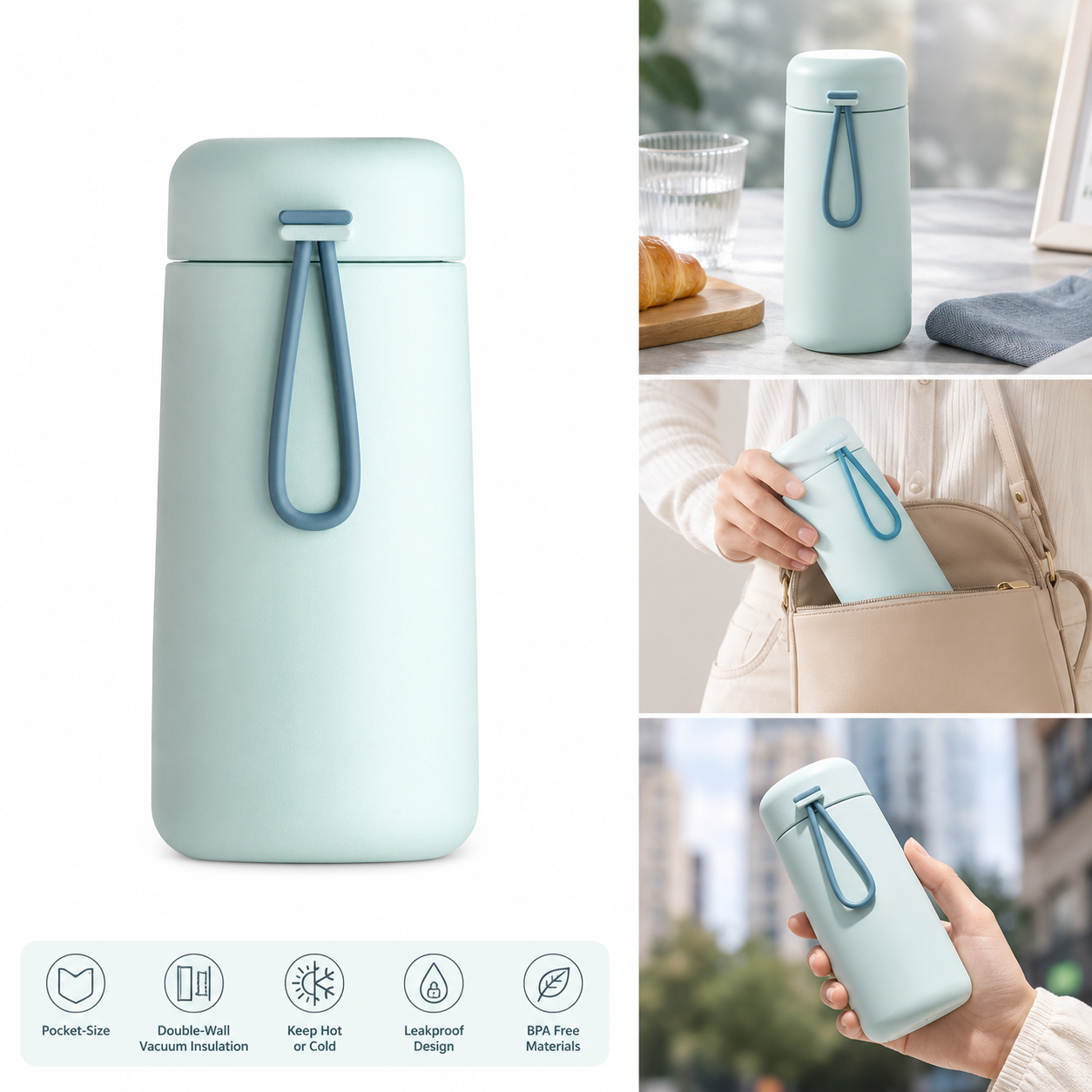 9 Oz Pocket-Size 304 Stainless Steel Vacuum Tumbler