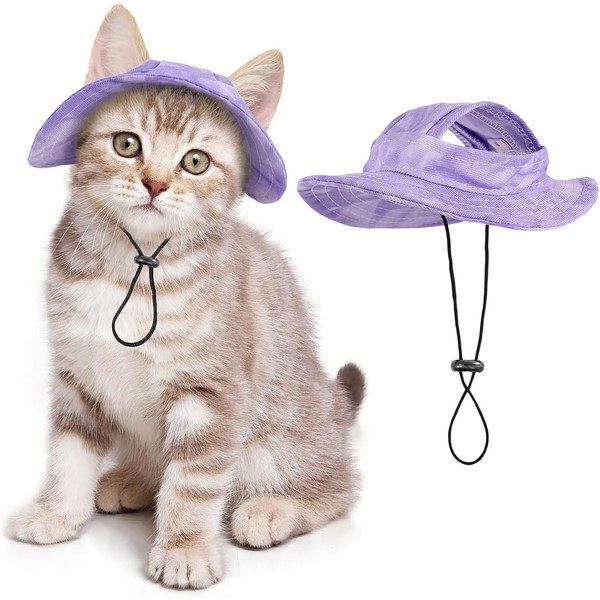 Adjustable Cotton Pet Sun Hat With Chin Cord