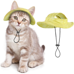 Adjustable Cotton Pet Sun Hat With Chin Cord