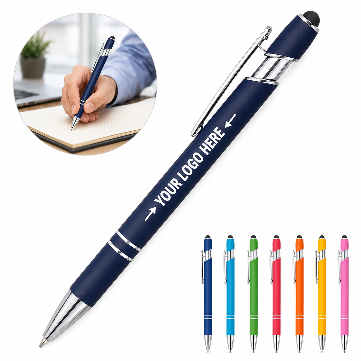 Aluminum Stylus Push-Action Ballpoint Pen