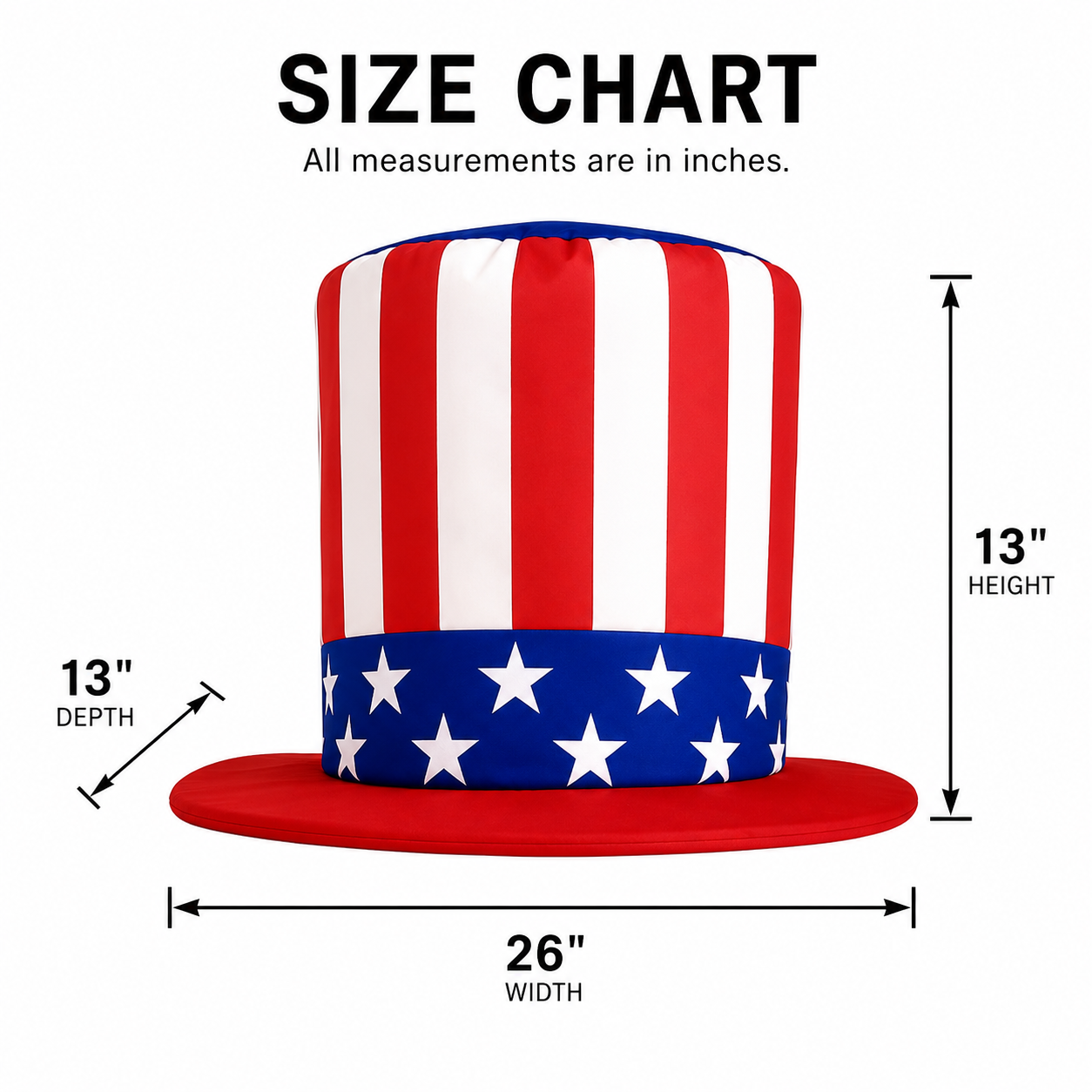 American Independence Day Patriotic Top Hat