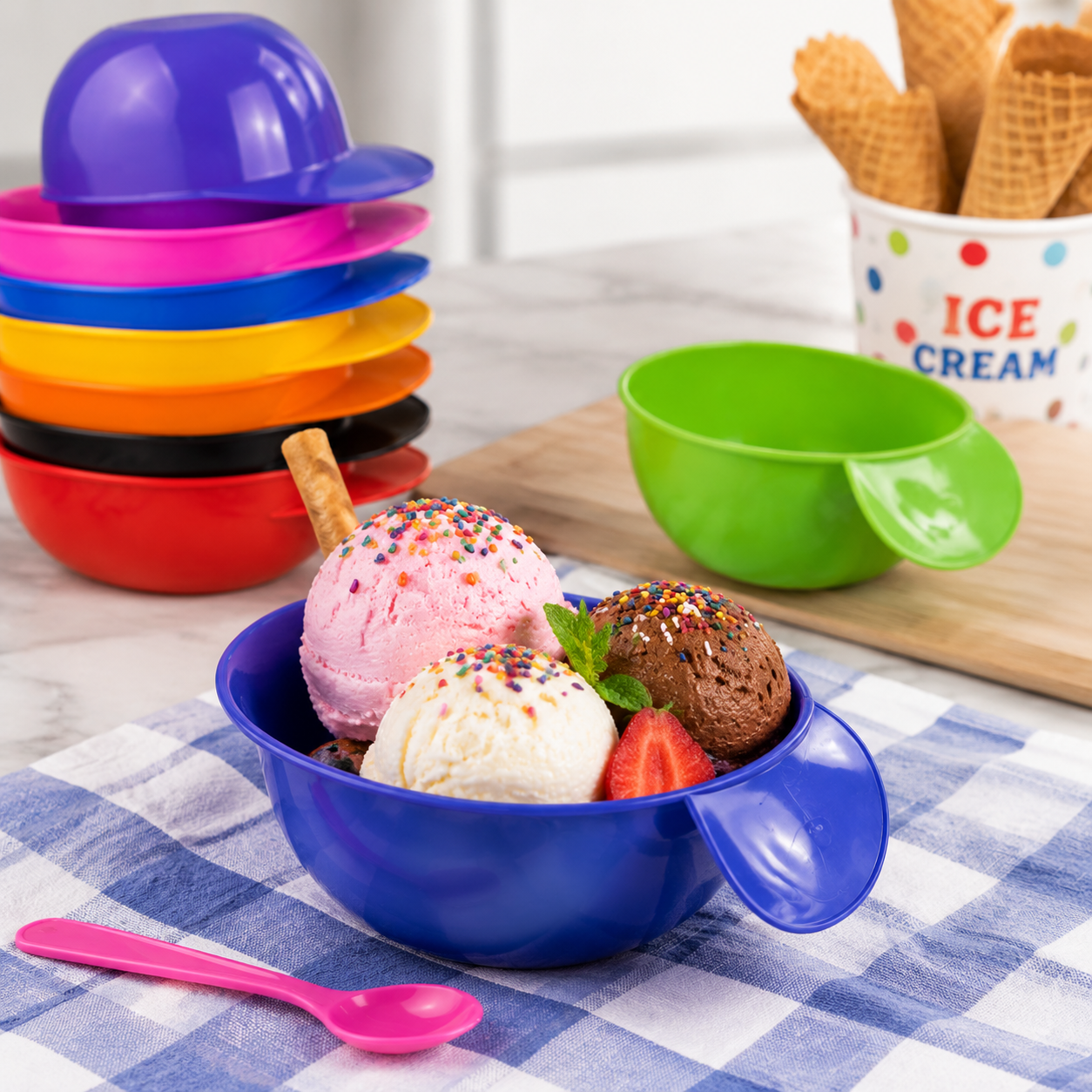 Baseball Cap Style Ice Cream Helmet Bowl