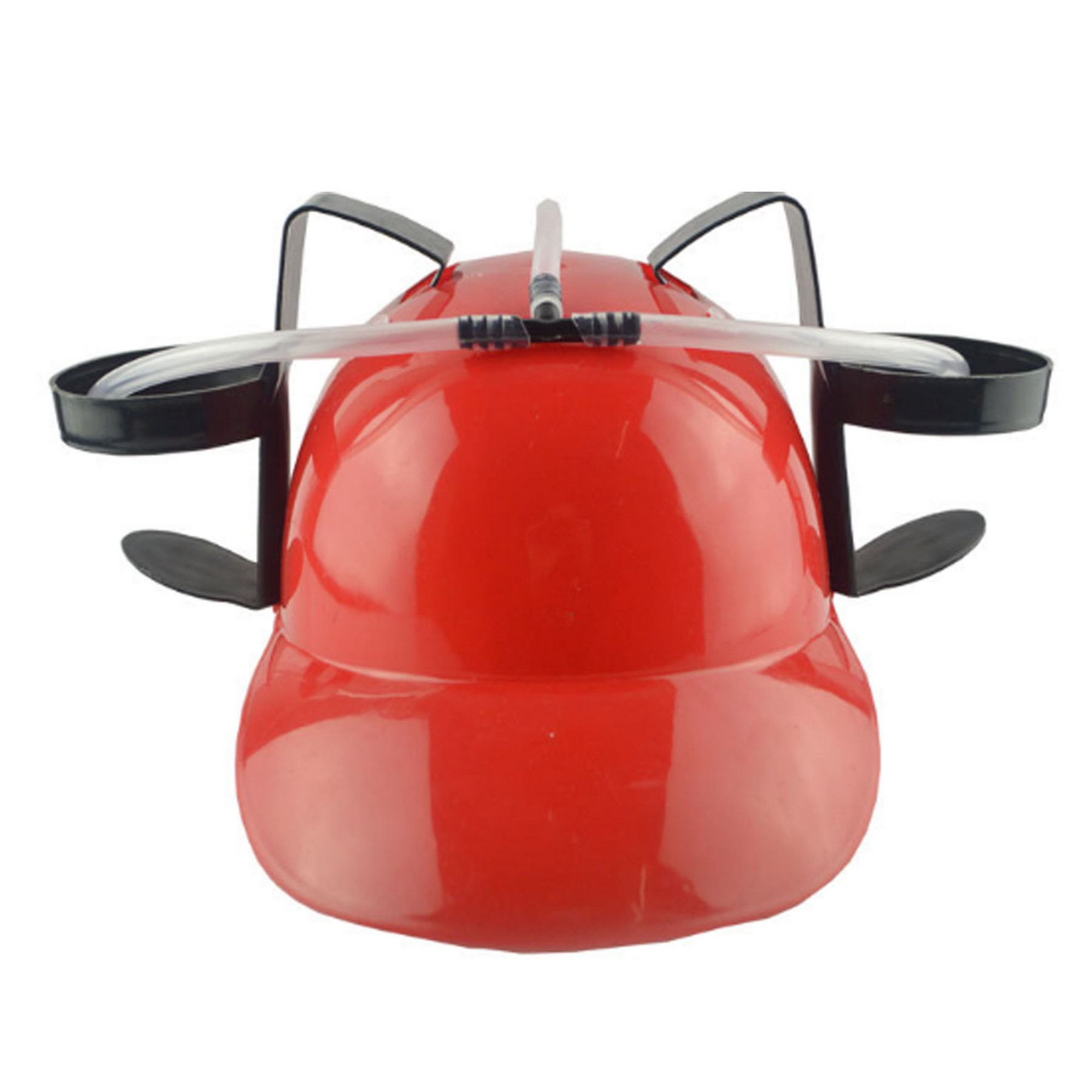Beer Drinking Helmet Hat with Dual Can Holders and Straws
