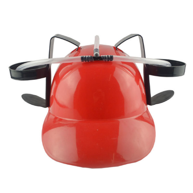 Beer Drinking Helmet Hat with Dual Can Holders and Straws