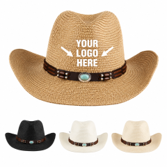 Breathable Western Straw Cowboy Sun Hat