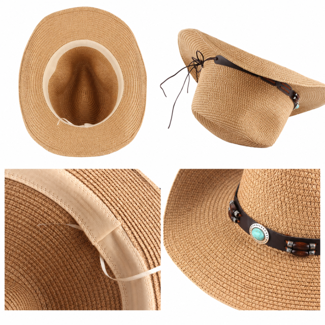 Breathable Western Straw Cowboy Sun Hat