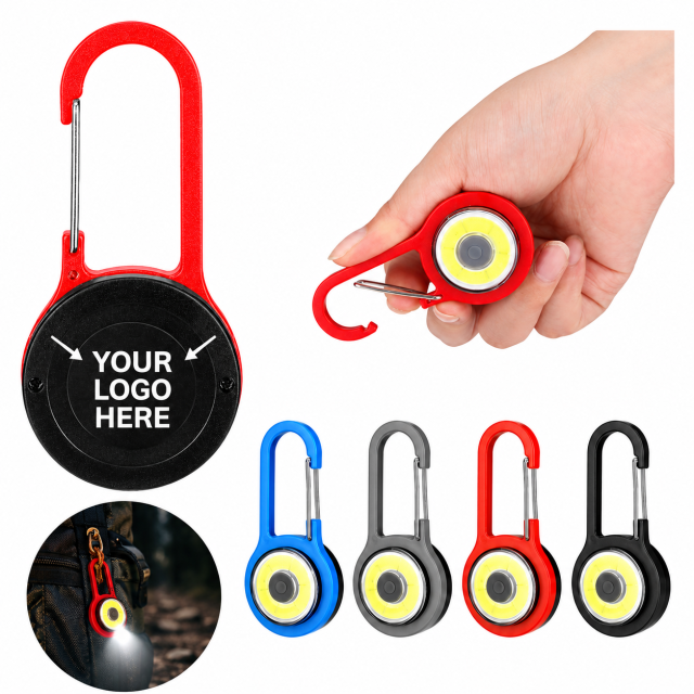 COB LED Carabiner Safety Flashlight