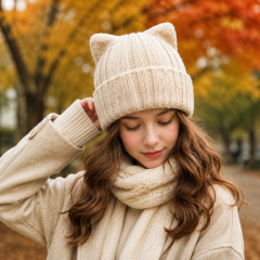 Cat Ear Knit Beanie Hat