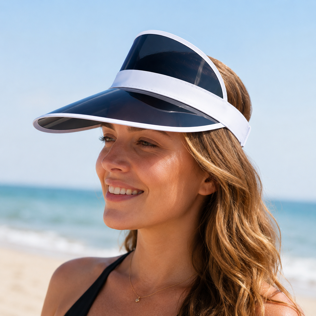 Clear PVC Adjustable Sun Visor Hat