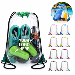 Clear PVC Drawstring Backpack Bag