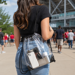 Clear PVC Drawstring Backpack Bag