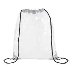 Clear PVC Drawstring Backpack Bag