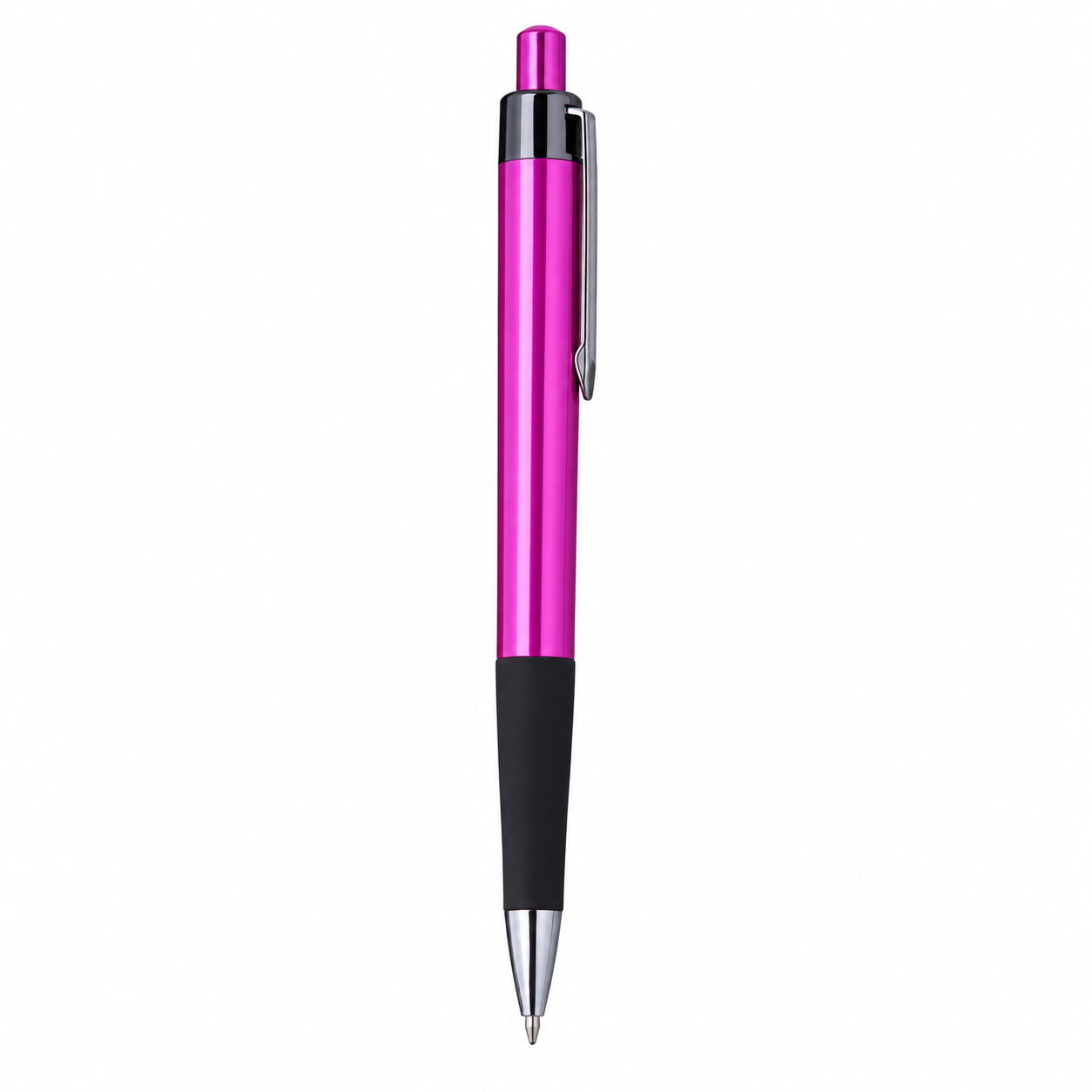 Click-Action Ballpoint Pen With Rubber Grip