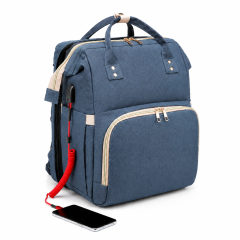 Convertible Baby Diaper Backpack with Foldable Crib