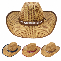 Curved Straw Cowboy Visor Hat