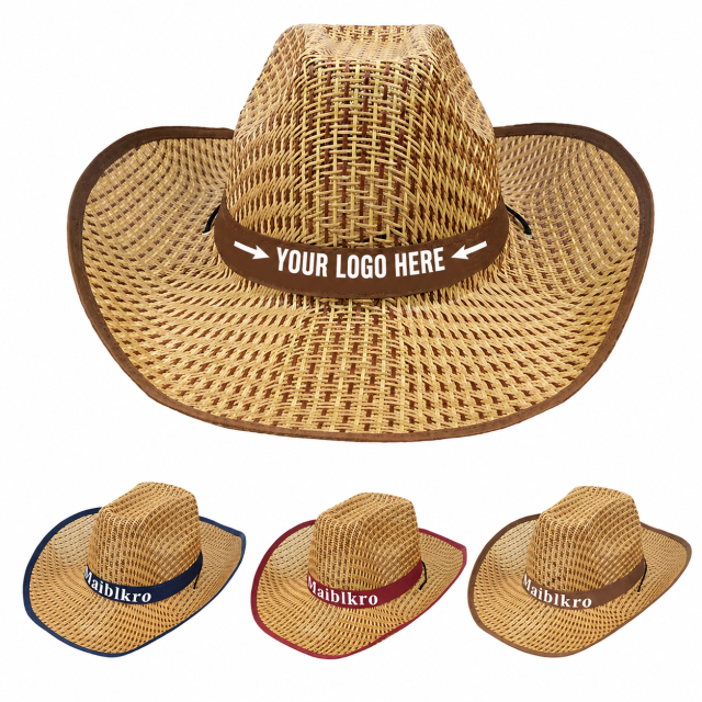 Curved Straw Cowboy Visor Hat