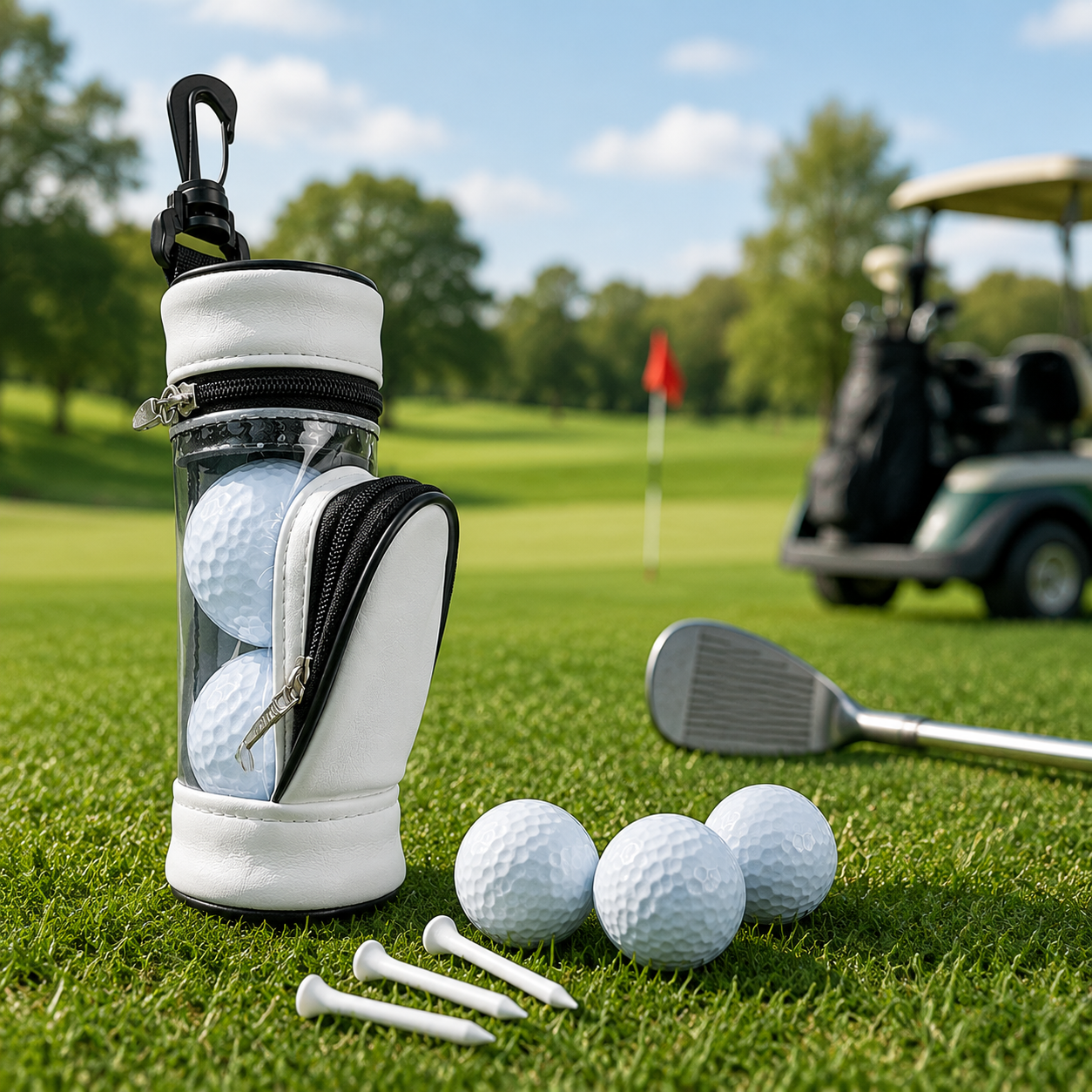Custom Portable Golf Ball Bag With Tees And Golf Balls