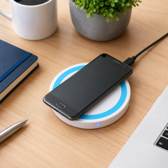 Customizable Round Wireless Charging Pad with USB Cable