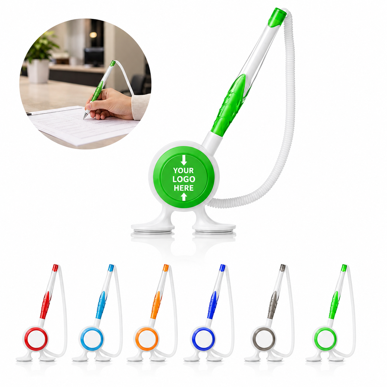 Desktop Counter Ballpoint Pen With Stand