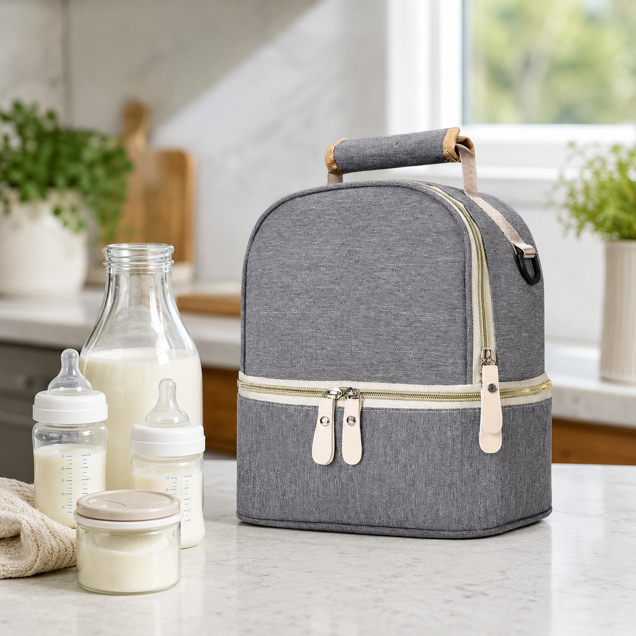 Double-Layer Insulated Milk Storage Backpack