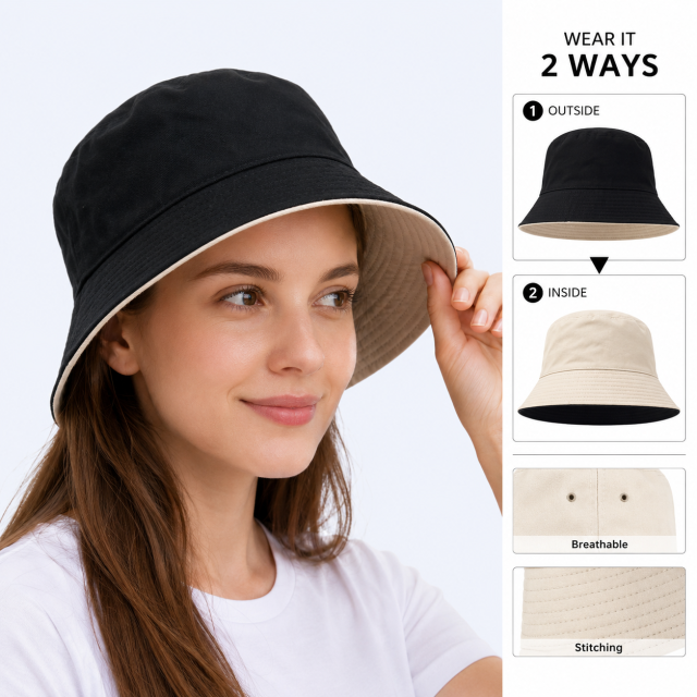 Double-Sided Comfortable Cotton Bucket Hat