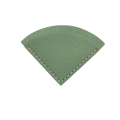 Fan-Shaped PU Leather Corner Bookmark with Tabs & Ruler