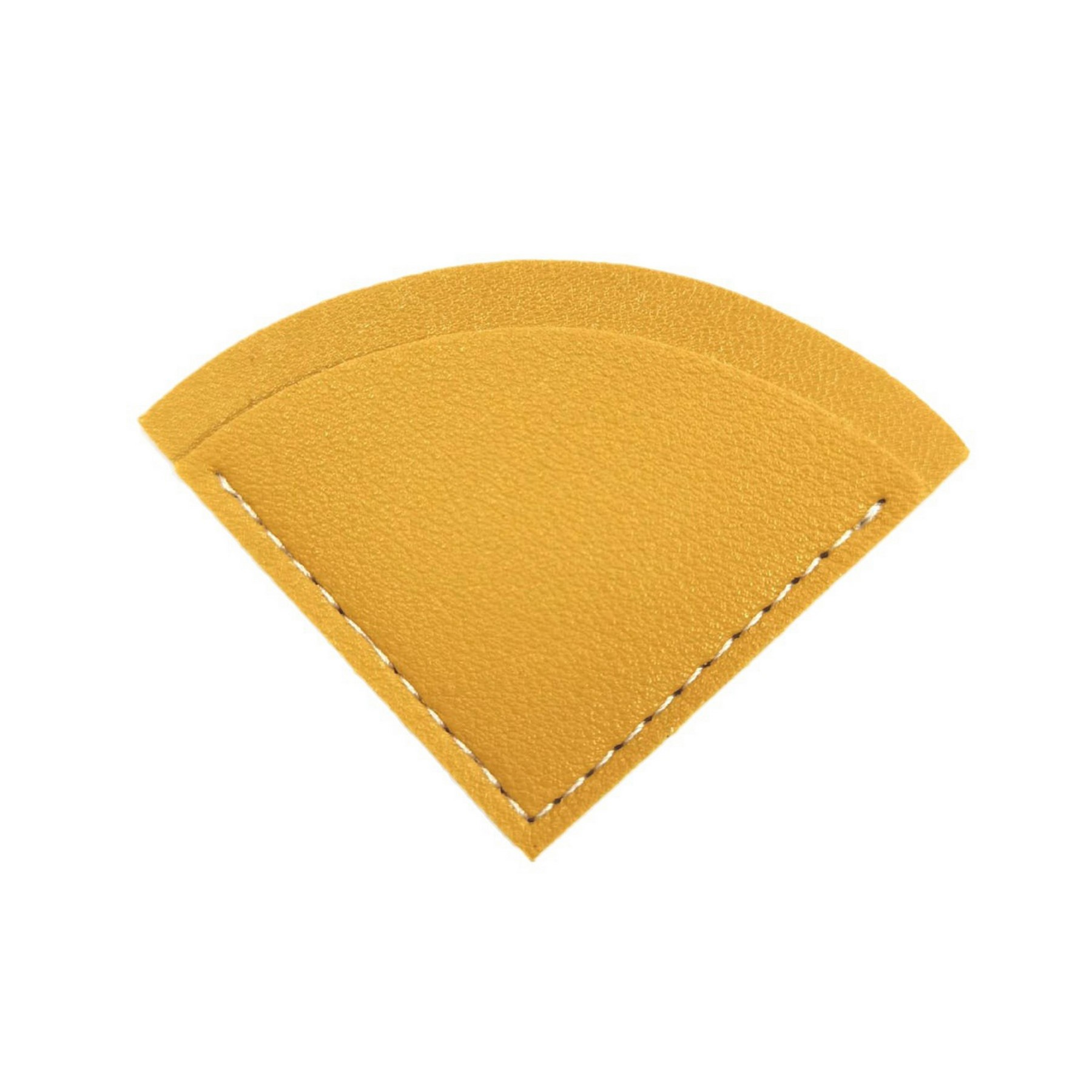 Fan-Shaped PU Leather Corner Bookmark with Tabs & Ruler