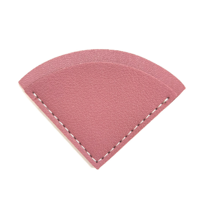 Fan-Shaped PU Leather Corner Bookmark with Tabs & Ruler
