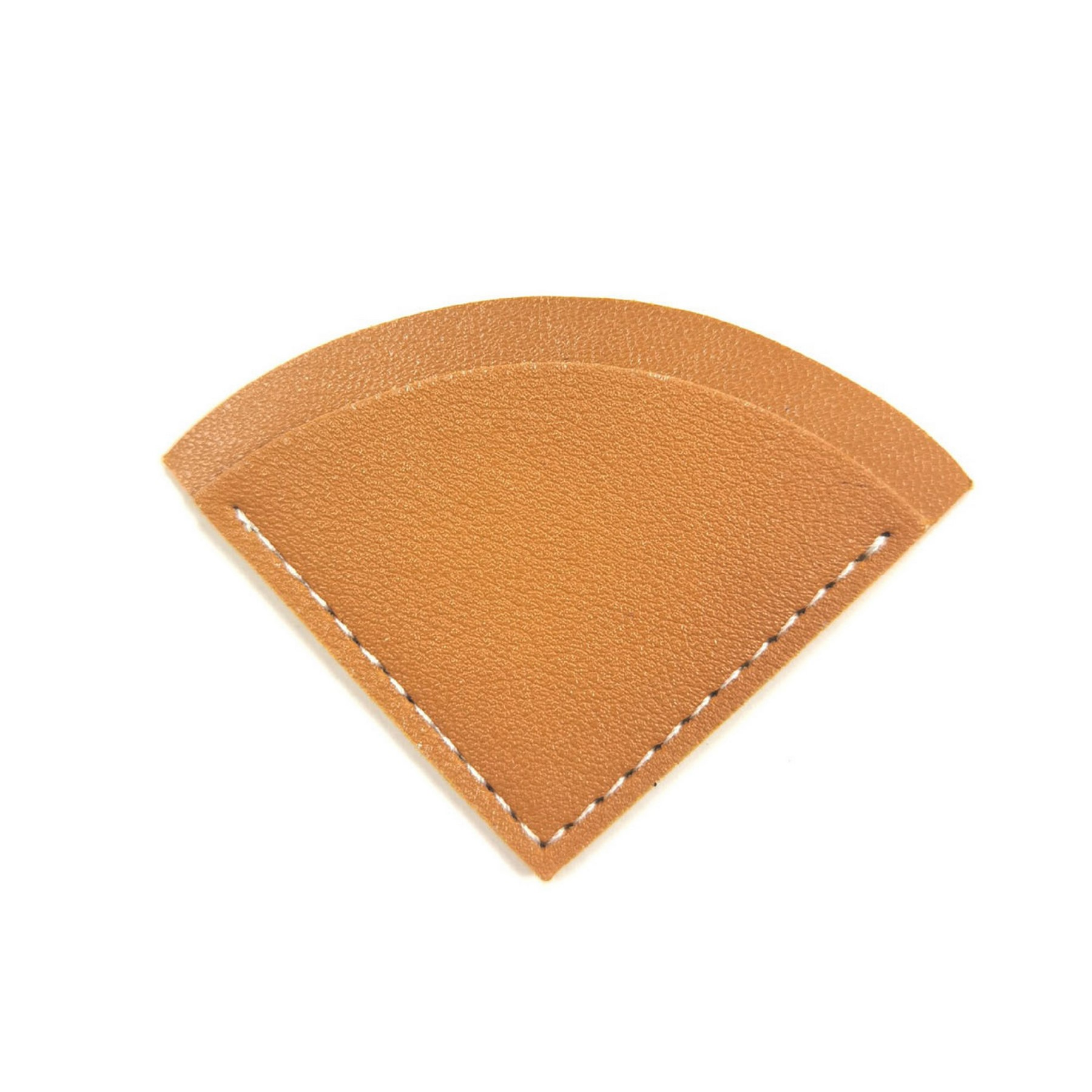 Fan-Shaped PU Leather Corner Bookmark with Tabs & Ruler