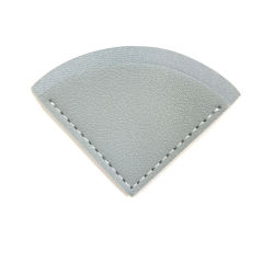 Fan-Shaped PU Leather Corner Bookmark with Tabs & Ruler