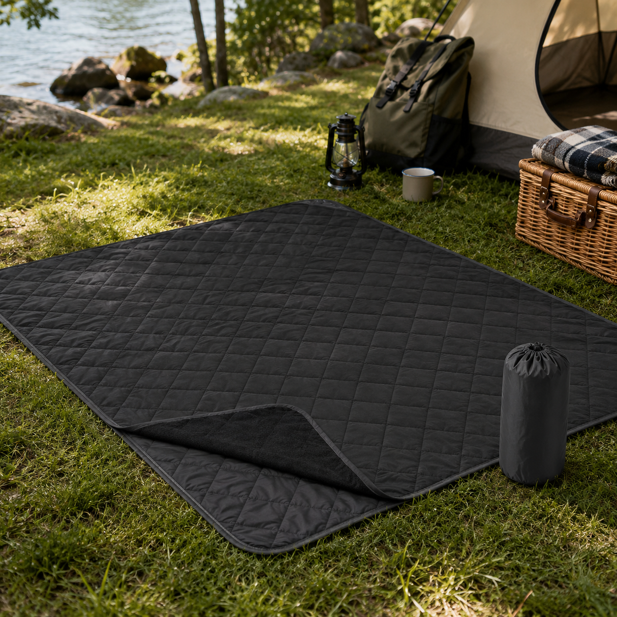 Fleece Ripstop Polyester Outdoor Camping Blanket