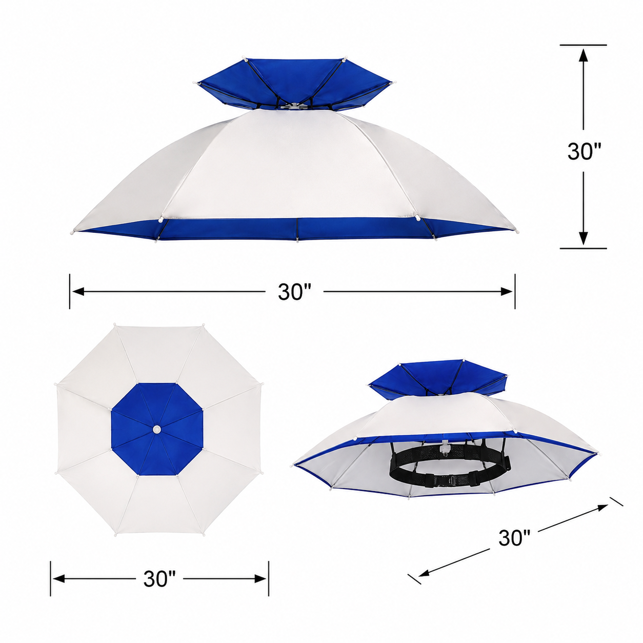 Foldable Double-Layer Fishing Umbrella Hat