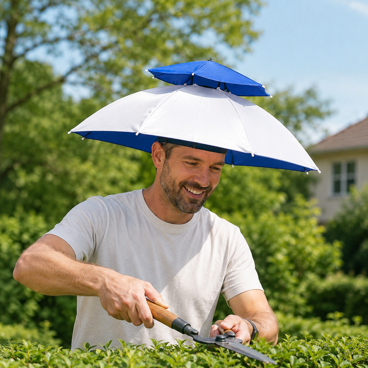 Foldable Double-Layer Fishing Umbrella Hat