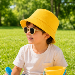 Kids Cotton Bucket Hat - Sun Protection Summer Cap