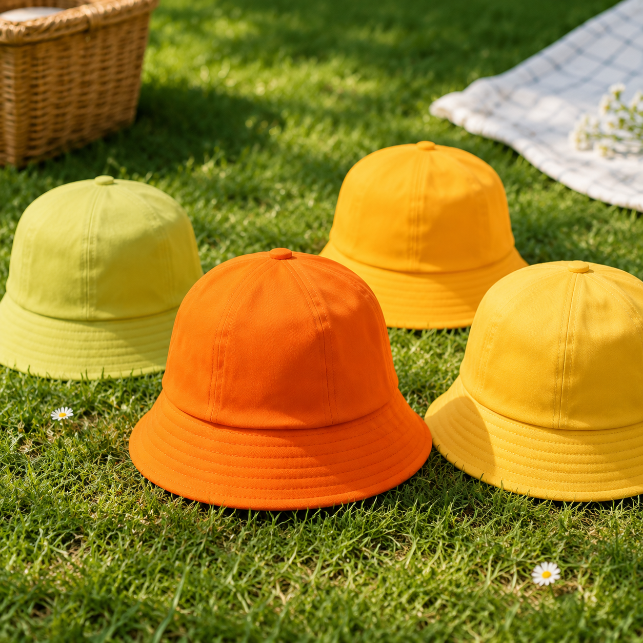 Kids Cotton Sun Hat - Wide Brim UV Protection Cap