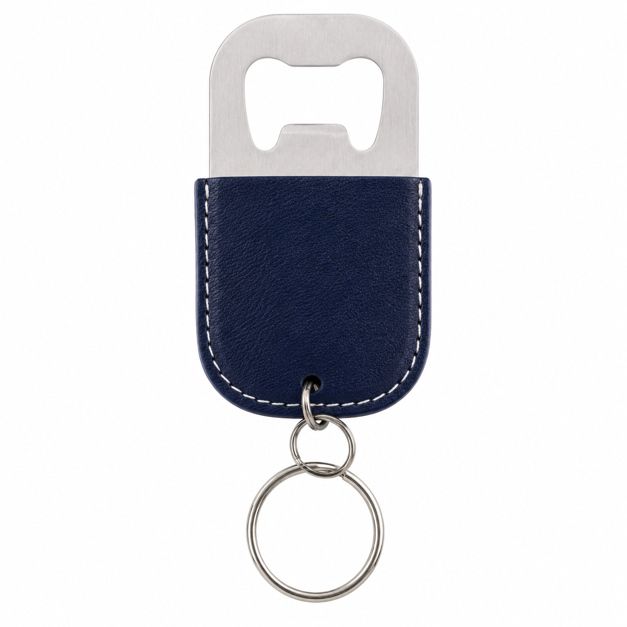 Leather Stainless Steel Bottle Opener Keychain
