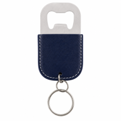 Leather Stainless Steel Bottle Opener Keychain