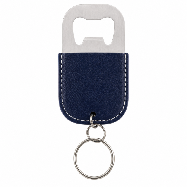 Leather Stainless Steel Bottle Opener Keychain