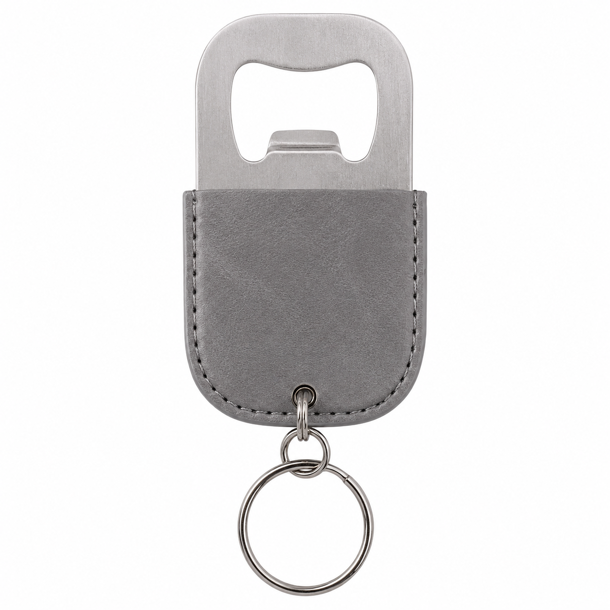 Leather Stainless Steel Bottle Opener Keychain