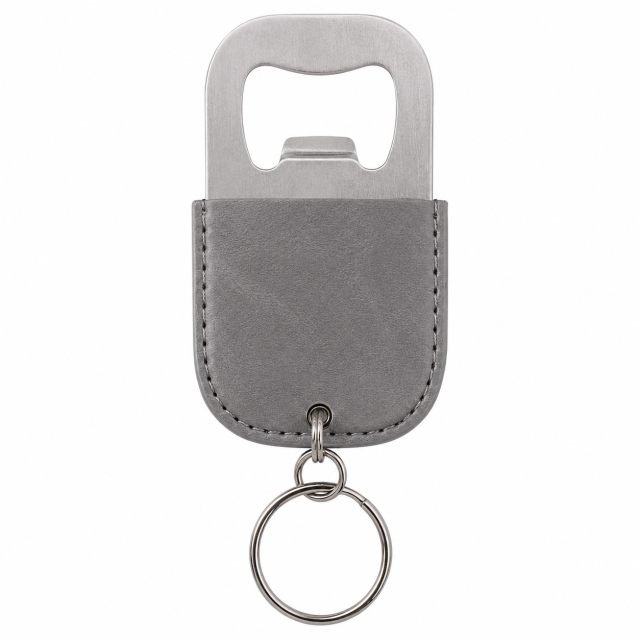 Leather Stainless Steel Bottle Opener Keychain