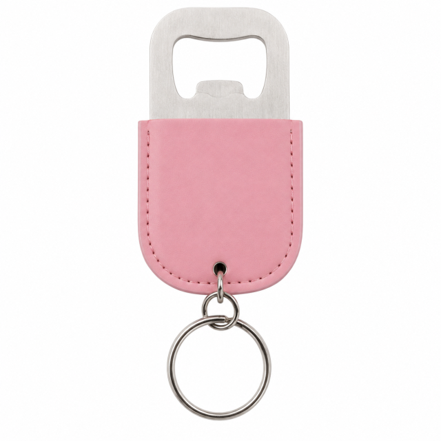 Leather Stainless Steel Bottle Opener Keychain