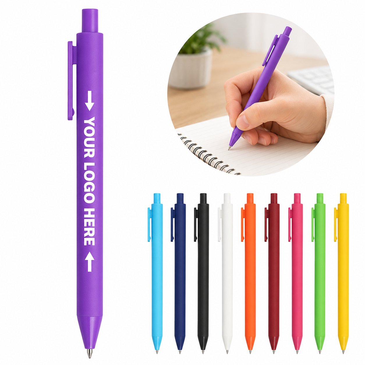 Lightweight Retractable Plastic Ballpoint Pen
