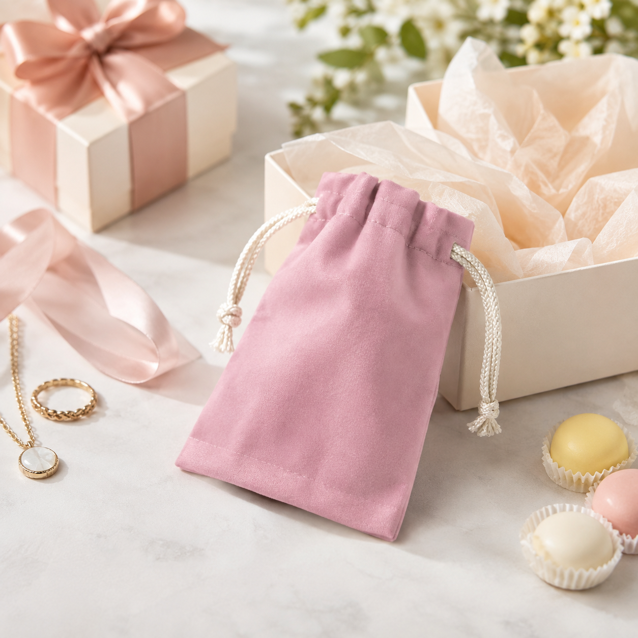 Linen Cotton Drawstring Gift Pouch