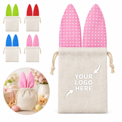 Linen Rabbit-Ear Drawstring Gift Bag